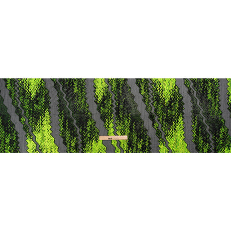 Metallic Black and Lime Green Drifting Rifts Crinkled Luxury Burnout Brocade