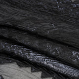 Metallic Midnight and Black Drifting Rifts Crinkled Luxury Burnout Brocade