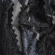 Metallic Midnight and Black Drifting Rifts Crinkled Luxury Burnout Brocade
