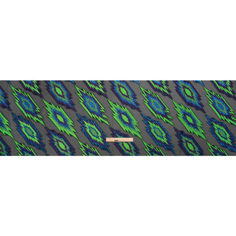 Metallic Blue, Purple and Lime Exploding Stars Ribbed Luxury Burnout Brocade