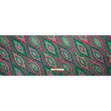 Metallic Green, Hot Pink and Black Exploding Stars Ribbed Luxury Burnout Brocade