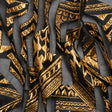 Metallic Gold and Black Geometric Pathways Luxury Burnout Brocade
