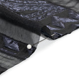 Metallic Midnight and Black Geometric Pathways Luxury Burnout Brocade