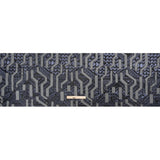 Metallic Midnight and Black Geometric Pathways Luxury Burnout Brocade
