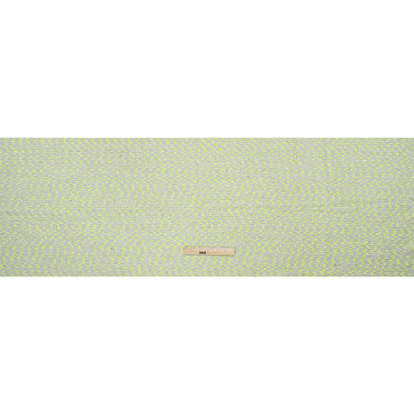Chenille Woven with Sequins and Eyelash Fringe - White, Neon Yellow and Metallic Silver