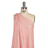 Chenille Woven with Sequins and Eyelash Fringe - White, Neon Pink and Metallic Gold