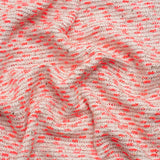 Chenille Woven with Sequins and Eyelash Fringe - White, Neon Pink and Metallic Gold