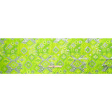 Metallic Silver and Lime Green Diamond Skies Luxury Brocade