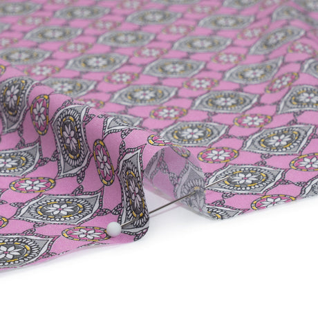 Rayon Batiste - Lavender and Gray Floral Charms