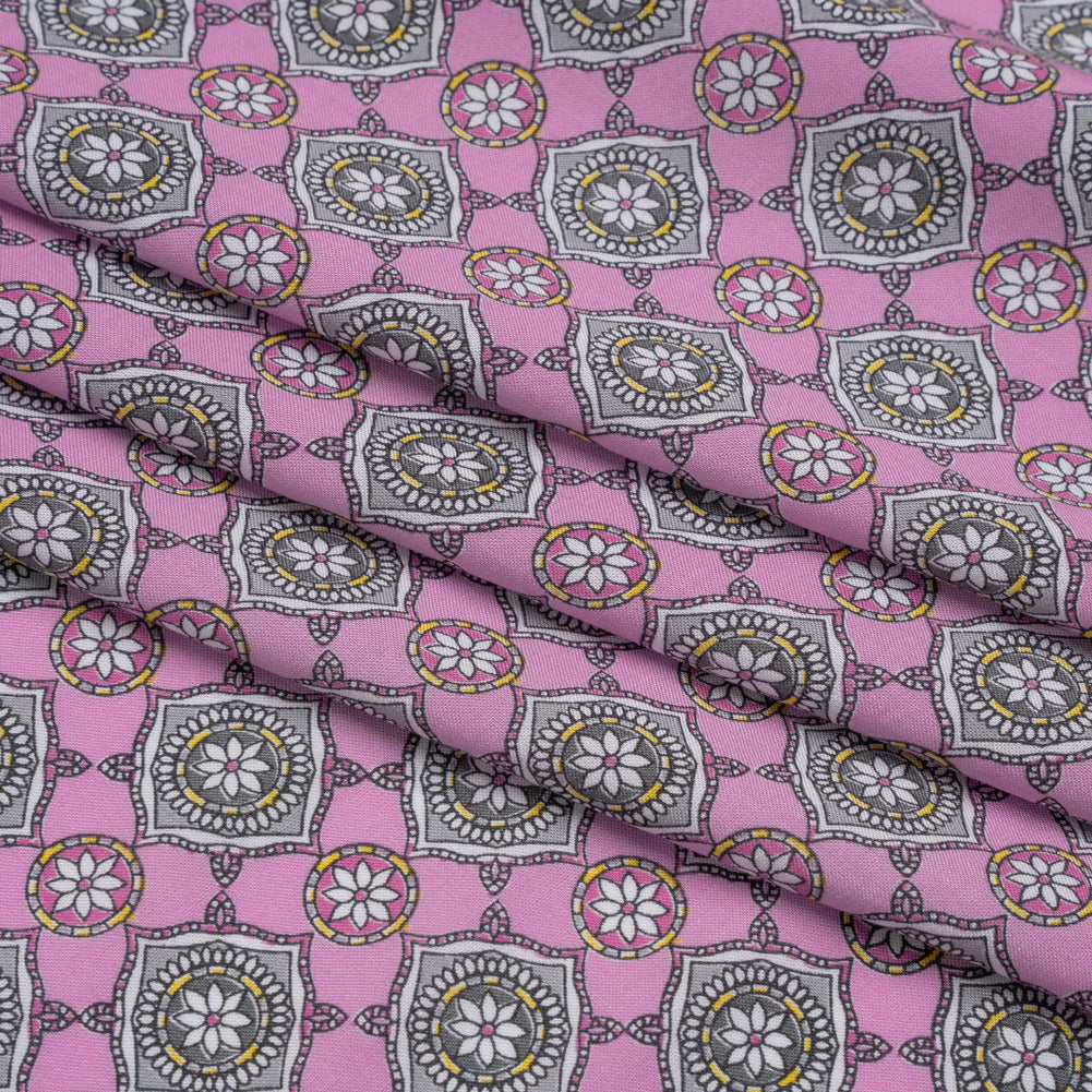 Rayon Batiste - Lavender and Gray Floral Charms