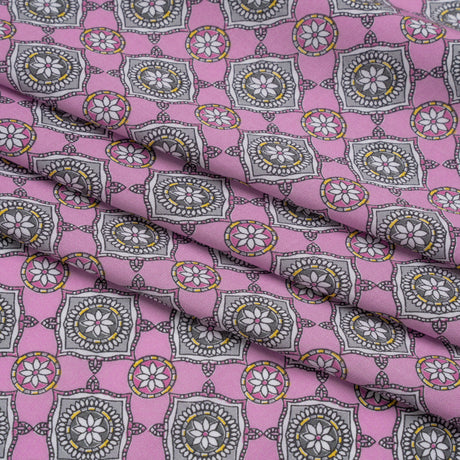 Rayon Batiste - Lavender and Gray Floral Charms