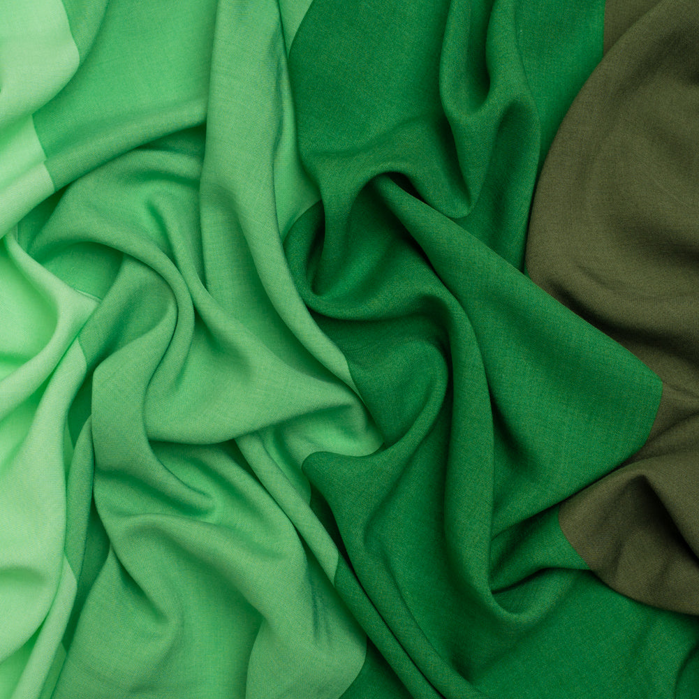 Rayon Batiste - Green Wide Stripes
