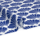 Cotton and Rayon Shirting - Blue and White Seashells