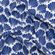 Cotton and Rayon Shirting - Blue and White Seashells