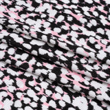 Stretch Rayon Jersey - Black, Pink and White Abstract Spots