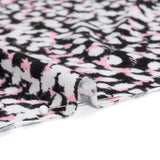 Stretch Rayon Jersey - Black, Pink and White Abstract Spots