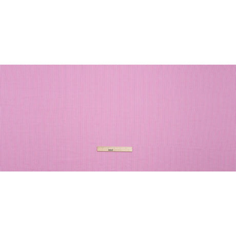 Cotton and Rayon Shirting - Rosebloom Pink and White Candy Stripes
