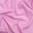 Cotton and Rayon Shirting - Rosebloom Pink and White Candy Stripes