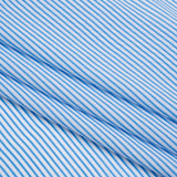 Cotton and Rayon Shirting - Blue and White Candy Stripes