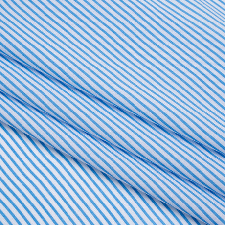 Cotton and Rayon Shirting - Blue and White Candy Stripes