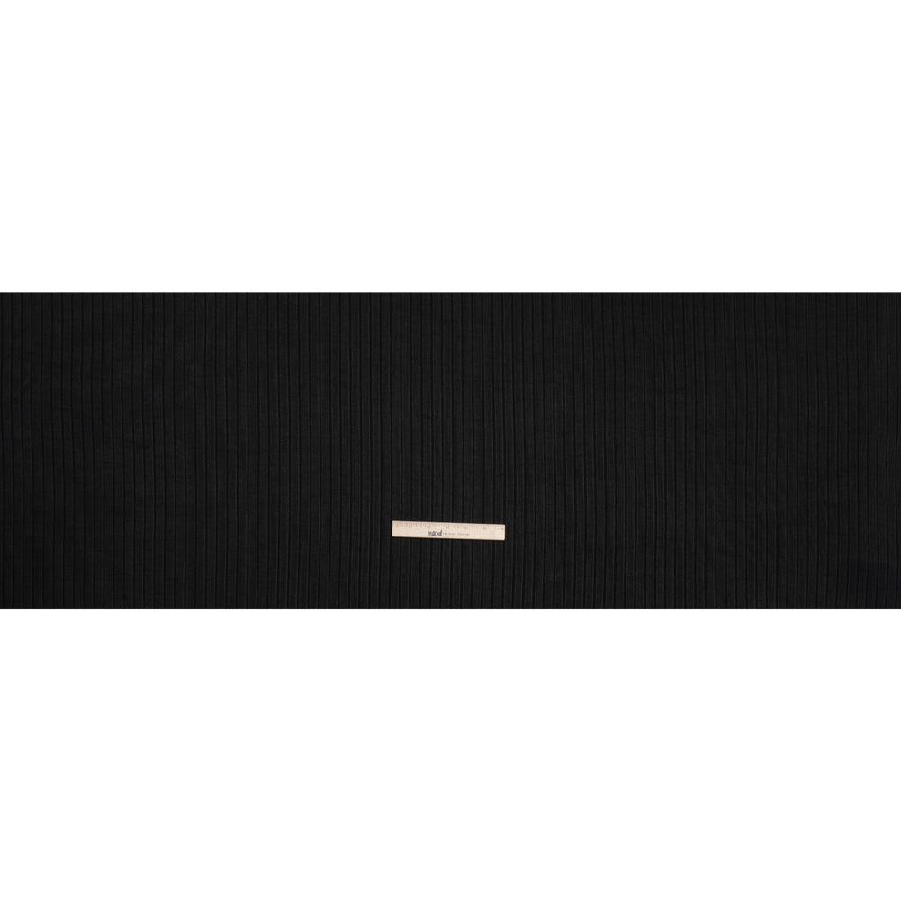 Stretch Polyester 3x10 Rib Knit - Caviar Black