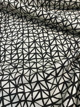 Waverly Genevieve Gorder Lattice Lace Inked Black Cotton Duck Fabric - Black/Charcoal And Beige, 54" Width (1 Yard)