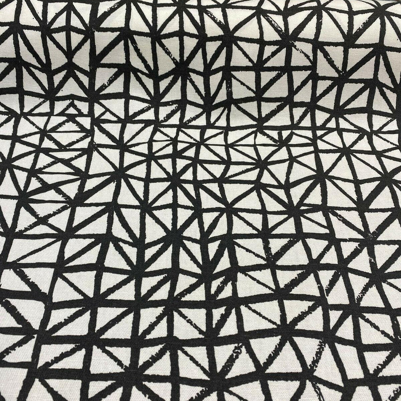 Waverly Genevieve Gorder Lattice Lace Inked Black Cotton Duck Fabric - Black/Charcoal And Beige, 54" Width (1 Yard)