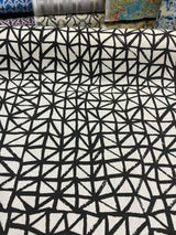 Waverly Genevieve Gorder Lattice Lace Inked Black Cotton Duck Fabric - Black/Charcoal And Beige, 54" Width (1 Yard)