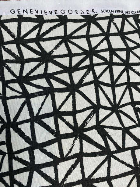 Waverly Genevieve Gorder Lattice Lace Inked Black Cotton Duck Fabric - Black/Charcoal And Beige, 54" Width (1 Yard)