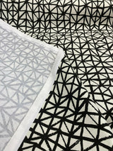 Waverly Genevieve Gorder Lattice Lace Inked Black Cotton Duck Fabric - Black/Charcoal And Beige, 54" Width (1 Yard)