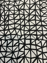 Waverly Genevieve Gorder Lattice Lace Inked Black Cotton Duck Fabric - Black/Charcoal And Beige, 54" Width (1 Yard)