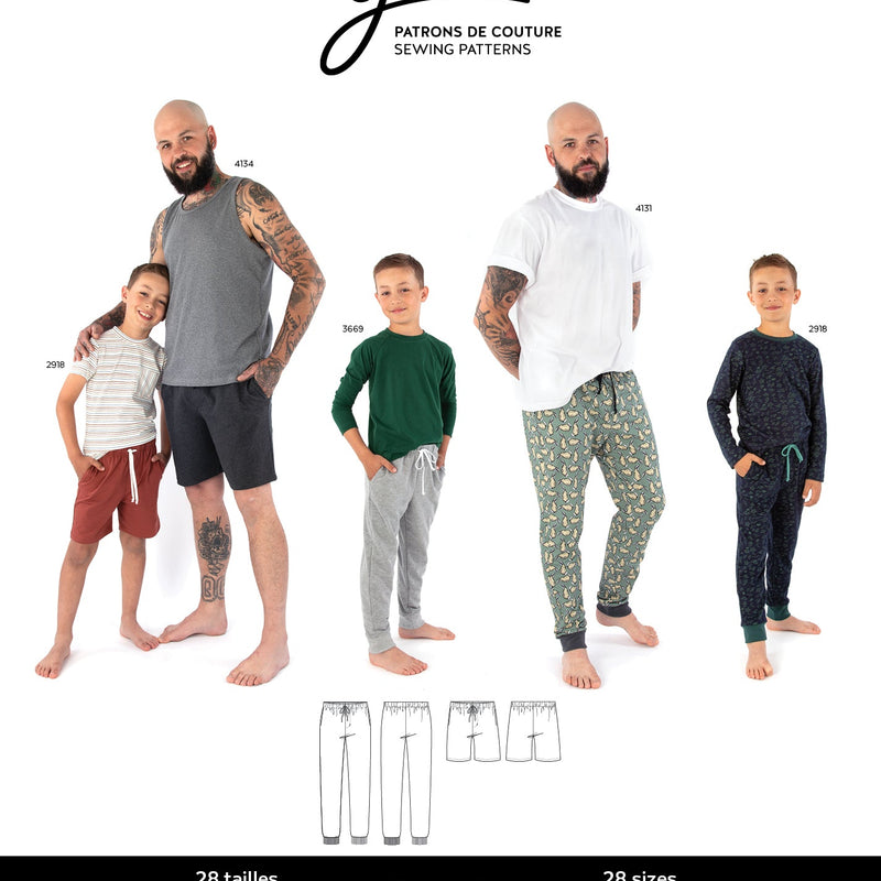 Sewing Pattern: Jack Pull-On Lounge Pants and Shorts by Jalie
