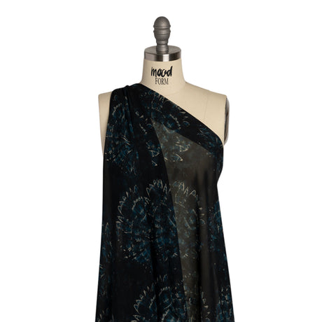 Mood Exclusive Navy All Fanned Out Viscose Chiffon