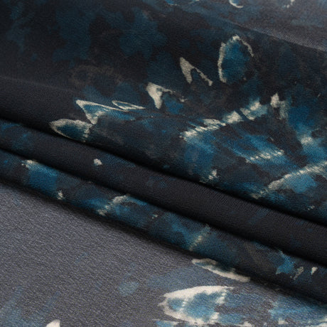 Mood Exclusive Navy All Fanned Out Viscose Chiffon