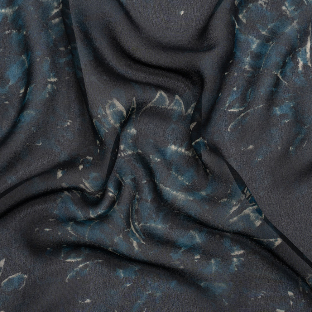 Mood Exclusive Navy All Fanned Out Viscose Chiffon