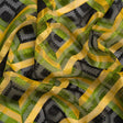 Geometric Burnout Polyester Woven Print - Green, Yellow and Black Geometric - Mood Exclusive Bananquit Babble
