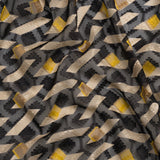 Geometric Burnout Polyester Woven Print - Black and Yellow Geometric - Mood Exclusive Treasures Untold