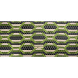 Geometric Burnout Polyester Woven Print - Green Hexagon Stripes - Mood Exclusive Archers Cay