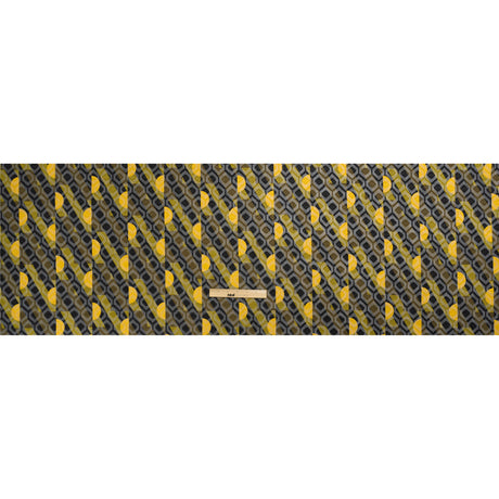 Geometric Burnout Polyester Woven Print - Olive Half Circles and Stripes - Mood Exclusive Sunrise Kingdom