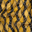 Geometric Burnout Polyester Woven Print - Saffron Yellow Waves - Mood Exclusive Mayfield Falls