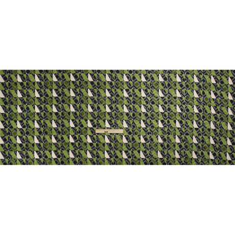 Geometric Burnout Polyester Woven Print - Green Divided Squares - Mood Exclusive Healthshire Hills