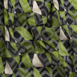 Geometric Burnout Polyester Woven Print - Green Divided Squares - Mood Exclusive Healthshire Hills