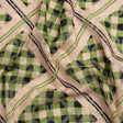 Geometric Burnout Polyester Woven Print - Leaf Green Gingham Plaid - Mood Exclusive Al Fresco Feast