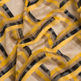 Geometric Burnout Polyester Woven Print - Yellow, Beige and Black Geometric - Mood Exclusive Bananquit Babble