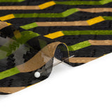 Geometric Burnout Polyester Woven Print - Green Zig Zags - Mood Exclusive Wicked Will Island