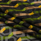 Geometric Burnout Polyester Woven Print - Green Zig Zags - Mood Exclusive Wicked Will Island