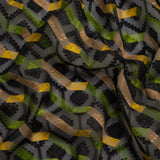 Geometric Burnout Polyester Woven Print - Green Zig Zags - Mood Exclusive Wicked Will Island