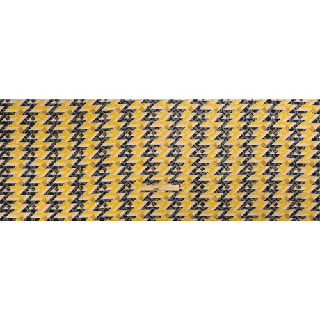 Geometric Burnout Polyester Woven Print - Cream, Yellow and Black Geometric - Mood Exclusive Treasures Untold