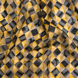 Geometric Burnout Polyester Woven Print - Yellow and Black Geometric - Mood Exclusive Raw Honey Glow