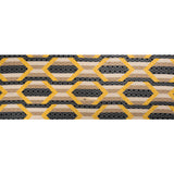 Geometric Burnout Polyester Woven Print - Yellow Hexagon Stripes - Mood Exclusive Archers Cay